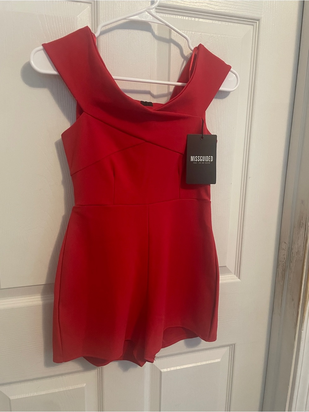 Missguided Red Sleeveless Mini Romper Dress